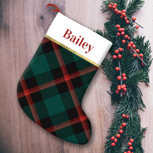 Plaid Traditie Rood en Groen Gepersonaliseerd Kleine Kerstsok