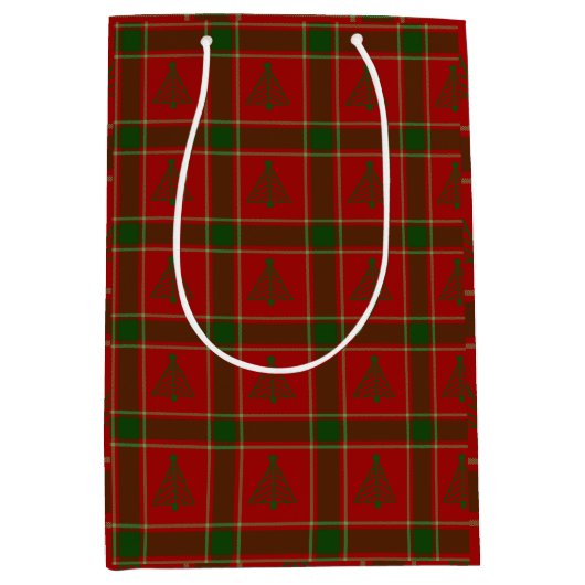 Plaid Tree Gift Bag Medium Cadeauzakje (Voorkant)
