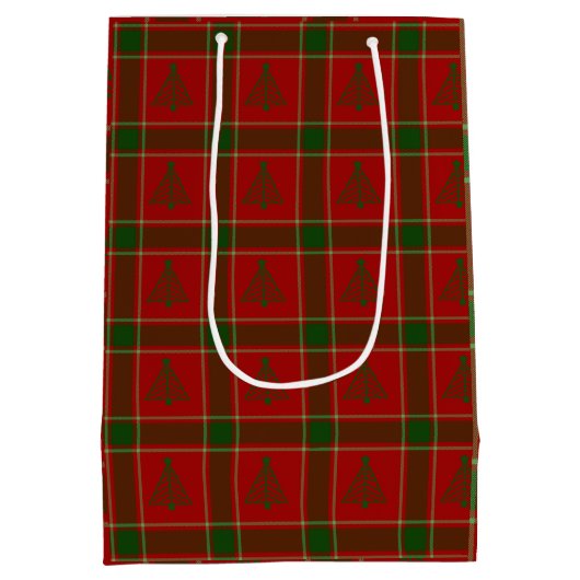 Plaid Tree Gift Bag Medium Cadeauzakje (Achterkant)