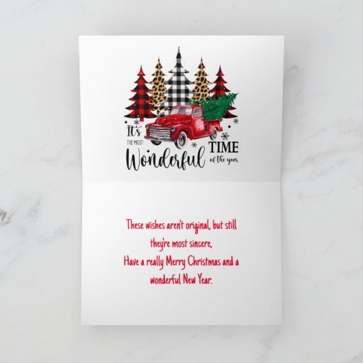 PLAID TREES KERSTMIS KAART (Binnen)