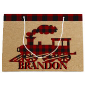 Plaid trein gepersonaliseerde grote geschenkzak groot cadeauzakje (Voorkant)