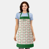 Plaid Tulip Women's Apron with Custom Name Schort (Gedragen)