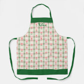 Plaid Tulip Women's Apron with Custom Name Schort (Voorkant)