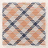 Plaid Vakantie Herfst Herfst Thanksgiving Oogst Le Glazen Onderzetter (Voorkant)