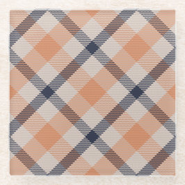 Plaid Vakantie Herfst Herfst Thanksgiving Oogst Le Glazen Onderzetter