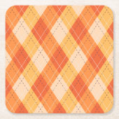 Plaid Vakantie Herfst Herfst Thanksgiving Oogst Le Kartonnen Onderzetters (Voorkant)