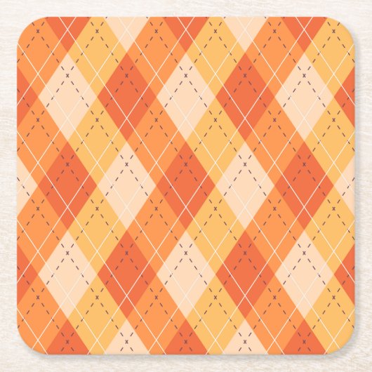 Plaid Vakantie Herfst Herfst Thanksgiving Oogst Le Kartonnen Onderzetters (Voorkant)