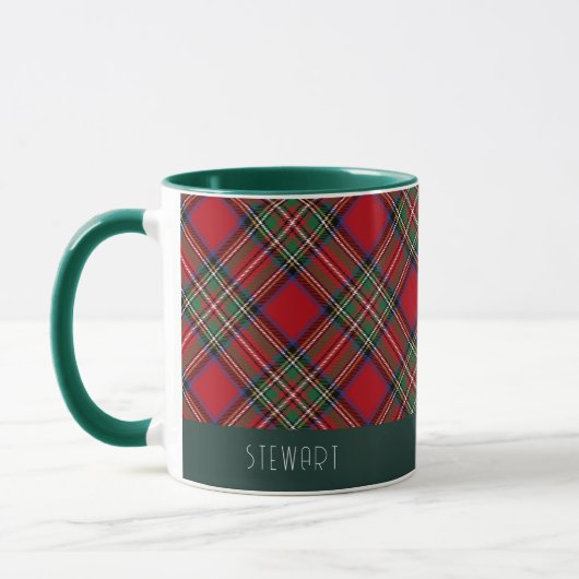 Plaid Vakantie Rustieke Stewart Tartan Kerstmis Mok (Links)