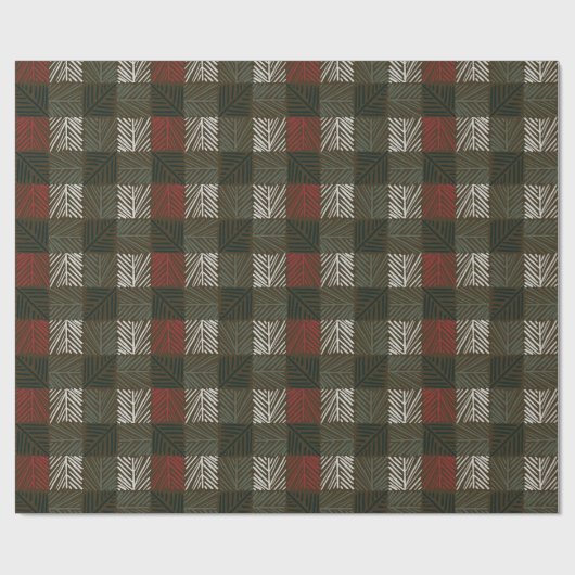 Plaid van dennennaald cadeaupapier (Vlak)