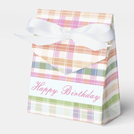  Plaid Verjaardag gunstbox Bedankdoosjes (Voorkant Zijde)