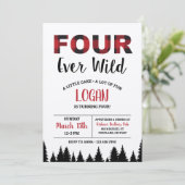 Plaid Vierde Verjaardag Uitnodiging Vier Ooit Wild (Staand voorkant)