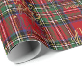 Plaid Vrolijk en Helder Kerstmis Stewart Tartan Cadeaupapier (Rol Hoek)