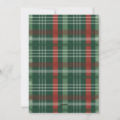 Plaid vrolijk kerst overlay foto witte script feestdagenkaart (Achterkant)