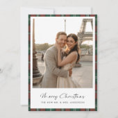 Plaid Vrolijk Kerstfeest Pas getrouwd Foto Vakanti Feestdagenkaart (Voorkant)