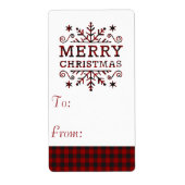 Plaid Vrolijk Kerstfeest sneeuwvlok cadeau label s (Voorkant)