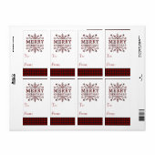 Plaid Vrolijk Kerstfeest sneeuwvlok cadeau label s (Full Sheet)