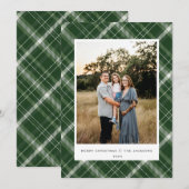 Plaid Vrolijk Kerstgroen Feestdagenkaart (Voorkant / Achterkant)