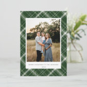 Plaid Vrolijk Kerstgroen Feestdagenkaart (Staand voorkant)