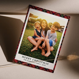 Plaid Vrolijke Kerstmis Foto Clan Stewart Tartan Feestdagenkaart