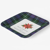 Plaid Waterverf Bloemen Rustiek Kerst Tartan Papieren Bordje (Gebogen)