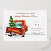 Plaid Waterverf kerstfeest Folie Uitnodiging (Voorkant)