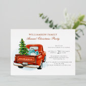 Plaid Waterverf kerstfeest Folie Uitnodiging (Staand Voorkant)