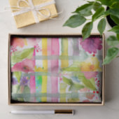 Plaid Waterverf Paarse Groene Bloemen Decoupage Tissuepapier (Geschenk)