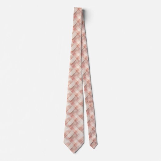 Plaid Weave Peach Pink Spring Stropdas (Voorkant)