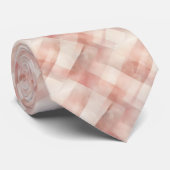 Plaid Weave Peach Pink Spring Stropdas (Opgerold)