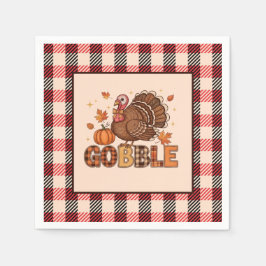 Plaid & Whimsy – Feestelijke Thanksgivingkalkoen Servet