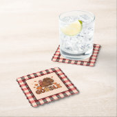 Plaid & Whimsy – Festive Thanksgiving Turkey Kartonnen Onderzetters (Insitu)