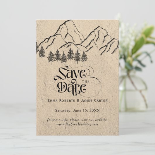 Plaid Wilderness Save the Date Kaart (Staand voorkant)