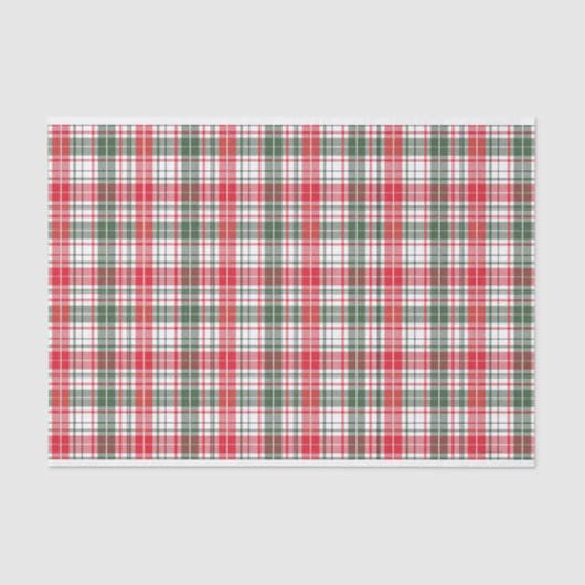 Plaid Winter Vakantie Kerst Rood, Wit, Groen Tissuepapier (Voorkant)