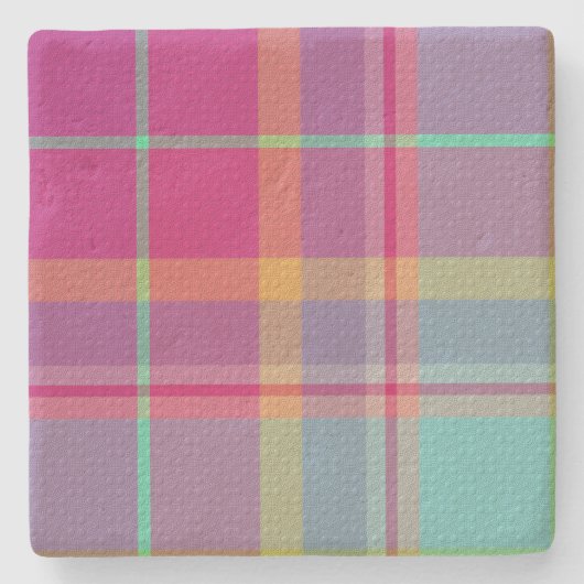 Plaid With Design Stenen Onderzetter (Voorkant)