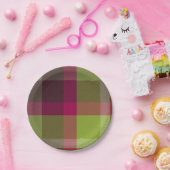 Plaid With Patterened Texture Papieren Bordje (Feest)