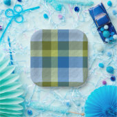 Plaid With Patterened Texture Papieren Bordje (Feest)