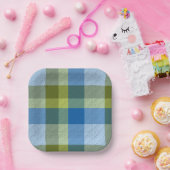 Plaid With Patterened Texture Papieren Bordje (Feest)