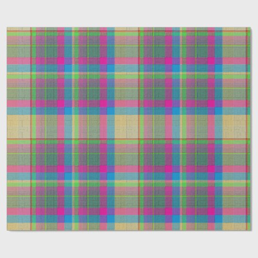 Plaid With Patterned Texture Wrapping Paper Cadeaupapier (Vlak)