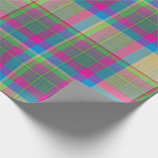 Plaid With Patterned Texture Wrapping Paper Cadeaupapier (Hoek)