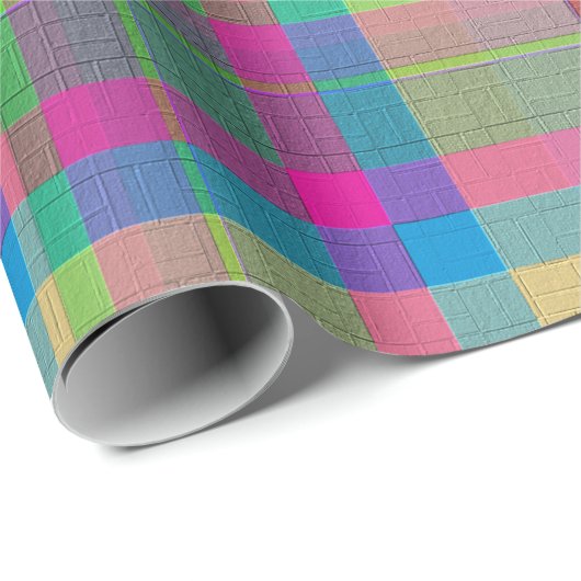 Plaid With Patterned Texture Wrapping Paper Cadeaupapier (Rol Hoek)