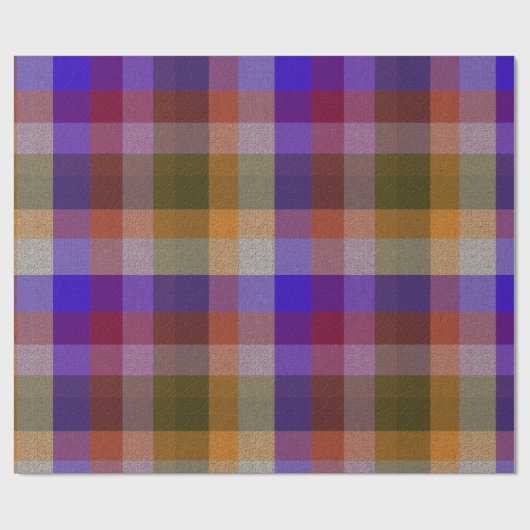 Plaid With Patterned Texture Wrapping Paper Cadeaupapier (Vlak)