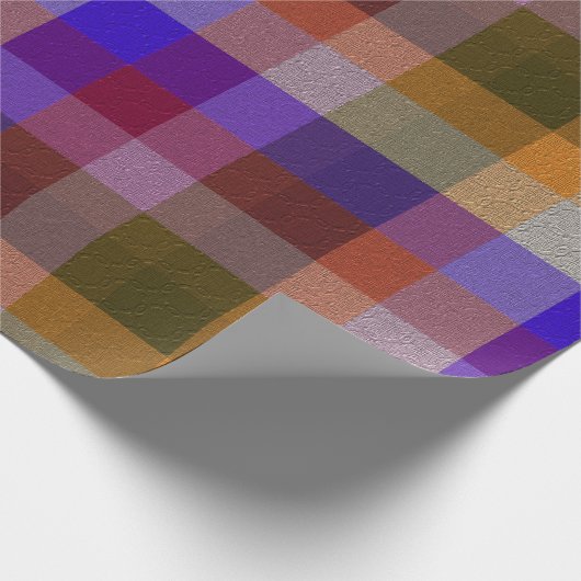 Plaid With Patterned Texture Wrapping Paper Cadeaupapier (Hoek)