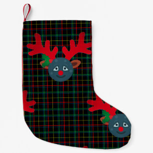 plaid xmas rendiermaan emoji kleine kerstsok