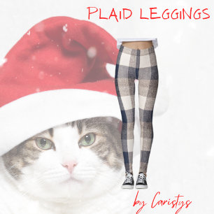 Plaid Zwart, Bruin, Ivoor Leggings