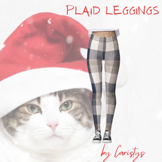 Plaid Zwart, Bruin, Ivoor Leggings