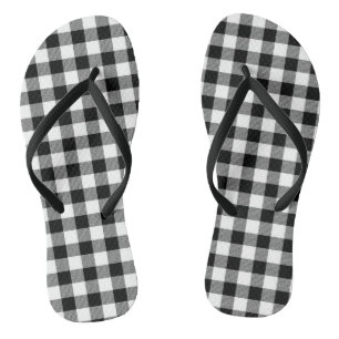 Plaid - Zwart Wit - Emo - Paar Teenslippers