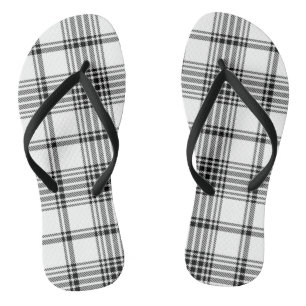 Plaid - Zwart Wit - Emo - Paar Teenslippers