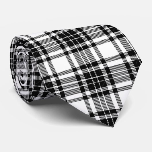 Plaid - Zwart Wit - Emo - Stropdas (Opgerold)