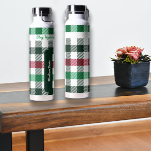 Plaids aangepaste naam en bericht waterfles