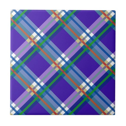 Plaids, cheques, tartans blauw tegeltje (Voorkant)